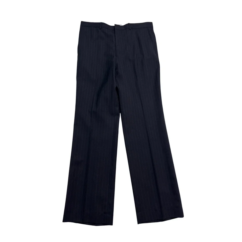 vtg 90s Evan Picone 40R 41R 34x32 Navy Blue Stripe 2pc Pant Suit Bootcut USA